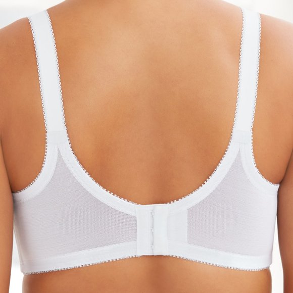 Glamorise 50C COMFORT LIFT Bra (COTTON-LINED) Wireless (SIDE-BONES) WHITE NEW - Picture 4 of 16